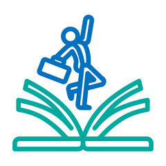 Business Book Vector Line Blue Bluish Green Icon Design