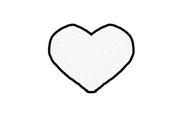 Isolated white paper heart shape on transparent background. Valentine's Day. Red heart with shadow. Love. Illustration