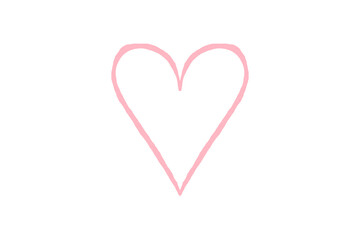 Pink paper heart shape isolated on transparent background. Valentine's Day. Red heart with shadow. Love. Illustration.