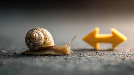 Slow snail icon beside fast-forward symbol, metaphor of personal pace transformation