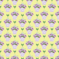 Floral bouquet seamless vector pattern Great for fabric packaging wallpaper wrap carpet decorative illusion and decor projects. Fully editable EPS file included.