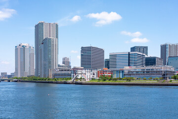 Obraz premium 晴れた日の東京・豊洲ぐるり公園