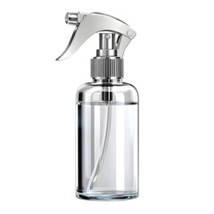 Obraz premium A clear spray bottle with a trigger nozzle and a cylindrical shape.