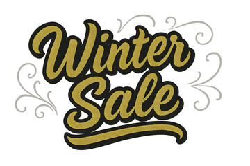 Obraz premium Winter sale is written in gold letters