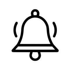 Simplest Minimalistic Line Icon of Bell Isolated on White Background – Notification Symbol for Web and App UI