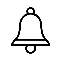 Simplest Minimalistic Line Icon of Bell Isolated on White Background – Notification Symbol for Web and App UI