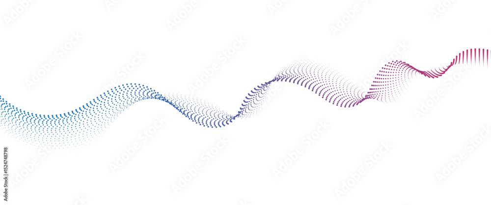 Poster Flowing Dot Wave halftone gradient pattern on transparent background	
