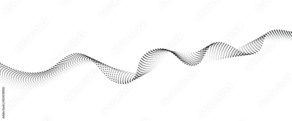 Aufkleber Flowing Dot Wave halftone gradient pattern on transparent background	
