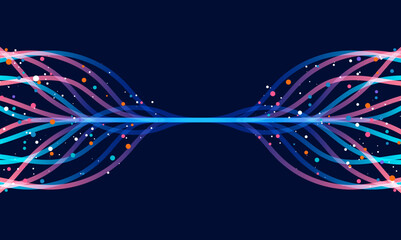 Ai technology. Concept of artificial intelligence. Dots lines. Digital, communication, science, networks