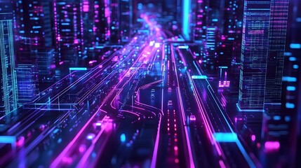 Fototapeta premium smart traffic management system infographic with AI,