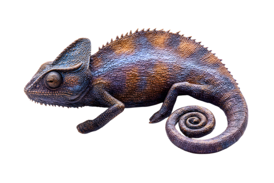Chameleon reptile lizard animal pet exotic wildlife nature close up macro shot on transparent background
