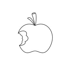 A white apple with a bite taken out of it