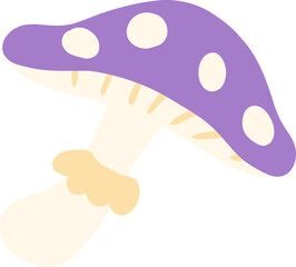 Cute Mushroom Illustration, Kawaii Fantasy Toadstool Clipart