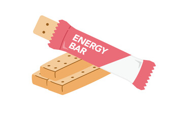 開封したエナジーバーのイラストセット　プレーン