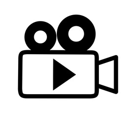 movie icon. video camera icon on white background