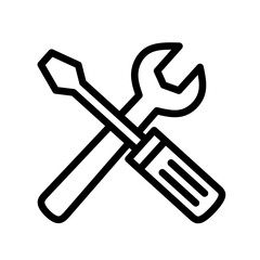 repair icon. crossed screwdriver and wrench icon