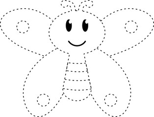 butterfly bug instect cartoon tracing line