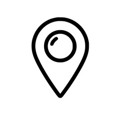 Clean Line Art Location Pin Icon – Modern GPS Symbol for Maps, Navigation, and Web Interfaces