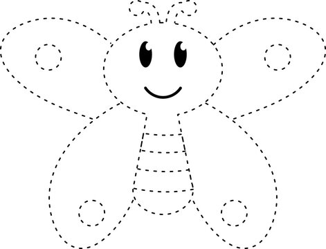 butterfly bug instect cartoon tracing line