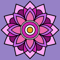 Mandala digital minimal vector icon illustration