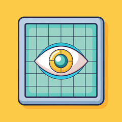 High-tech biometric retina scan icon vector illustration