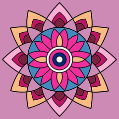 Minimal digital mandala vector icon illustration