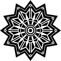 Digital mandala minimalist design icon vector illustration