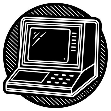 Retro command line terminal icon vector illustration