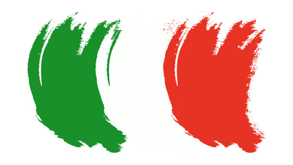 Brush strokes flag green white red