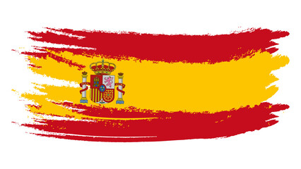 Fototapeta premium Spain flag brush stroke style