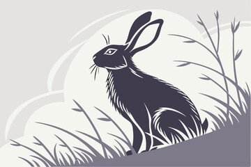 Silhouette Serenity: The Side View Rabbit