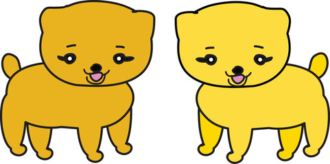 Cute puppy dogs funny smiling hand drawn illustration vector doodle