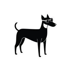 Fototapeta premium Cute Cartoon Dog Glasses Pastel Vector Art