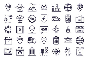 Editable road and navigation system graphic isolated on transparent background