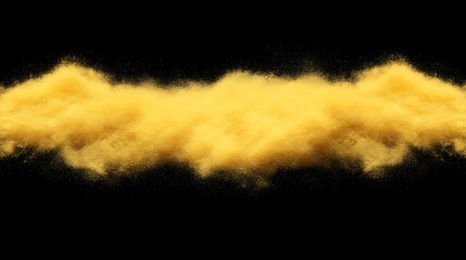 A stunning yellow powder cloud formation against a black background