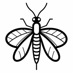Lacewing outline icon on white background