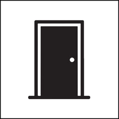 Minimal black door icon vector