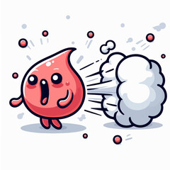 illustration of a people running with smoke