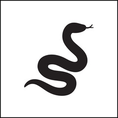 Obraz premium Snake silhouette flat vector