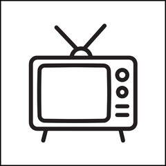 TV outline icon in minimal vector style