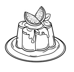 a plate of orange topped flower custard pudding