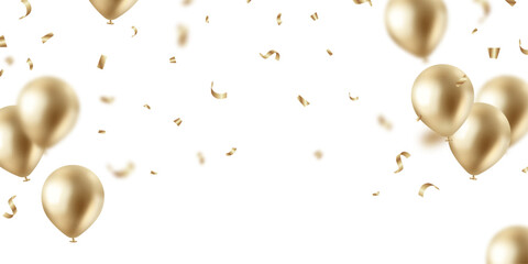 golden balloon background for festival decoration elegant vector illustration party