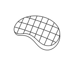 A piece of meat with a black and white background