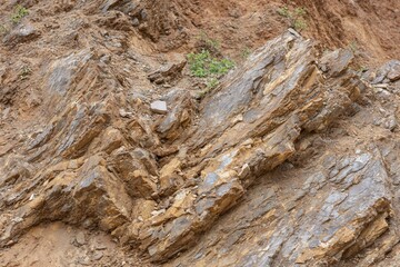 Close-Up of Tan-Colored Rock Formations Geological Texture and Patterns
