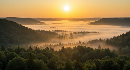 Obraz premium Atmospheric Landscape at Dawn