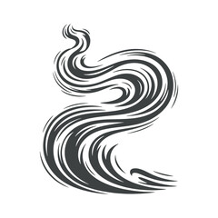 A hand drawing of a wind line with doodle-style design.