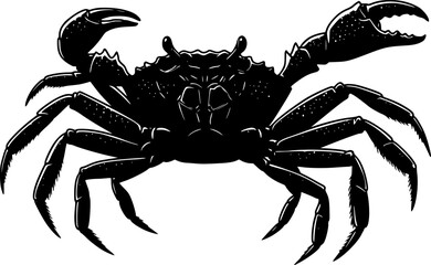 a black and white silhouette of a crab, crab, vector illustration