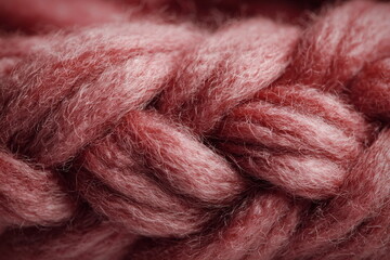 Fototapeta premium Close-up of a thick, twisted cord with smooth strands and a glossy finish. Ideal for use in eco-friendly product design, DIY projects, or warm lifestyle imagery.