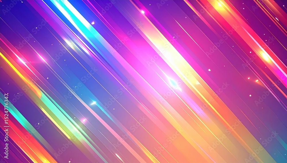 Poster dynamic light patterns creating vibrant abstract art digital space graphic design colorful environme