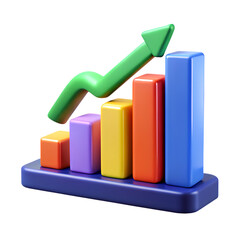 business graph on white background